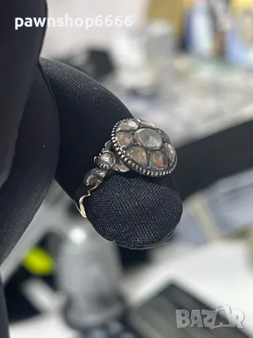 Античен викториански диамантен пръстен (1880 г.) , снимка 17 - Пръстени - 49225712