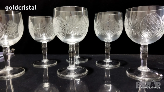 стари стъклени чаши гравирани , снимка 10 - Антикварни и старинни предмети - 51887732