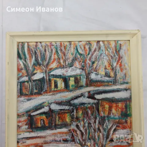 Интересна стара картина пейзаж SG2016, снимка 3 - Картини - 47576640