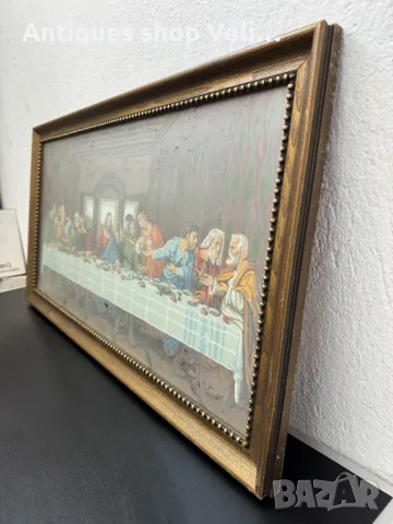 Рисувана картина-икона "Тайната Вечеря" №6948, снимка 2 - Антикварни и старинни предмети - 50402877