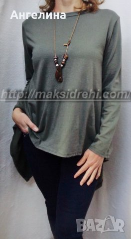 Асиметрична едноцветна туника с колие., снимка 2 - Туники - 31353791