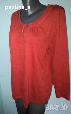 Памучна туника с набор на деколтето "DKN" outfit classic / USA / голям размер , снимка 2 - Туники - 30841415