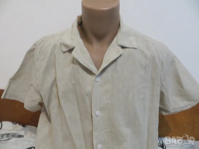 Мъжки ленени ризи с къс ръкав , снимка 14 - Ризи - 25605522