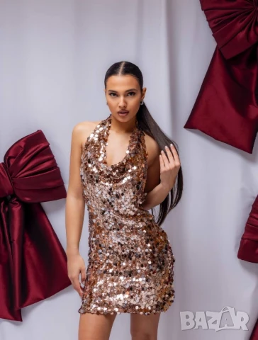 рокля с пайети , снимка 5 - Рокли - 51054074