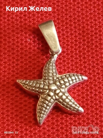 Сребърна висулка МОРСКА ЗВЕЗДА символика възтановяване,изцеление устойчивост и вътрешна сила 40782, снимка 6 - Колиета, медальони, синджири - 53051274