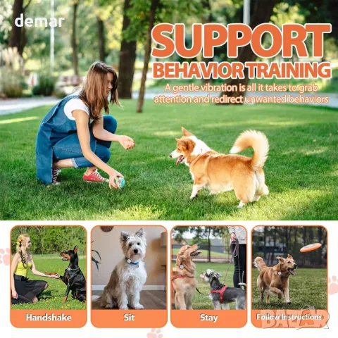 Устройство за обучение на кучета без шок с дистанционно, безопасно и хуманно, снимка 5 - За кучета - 48981689