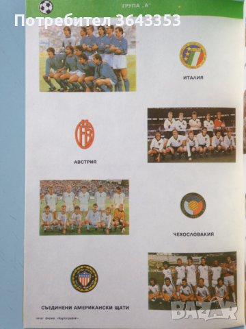 Програма на Световното по футбол-Италия'90, снимка 5 - Колекции - 44401983