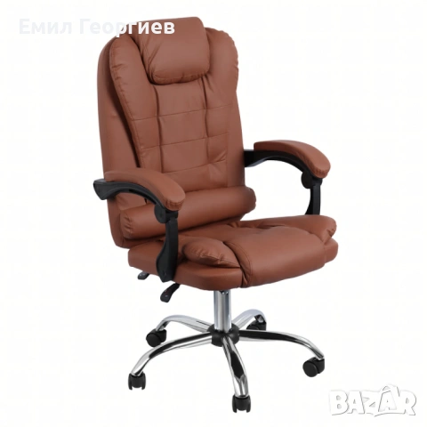 Ергономичен офис стол с лумбална опора от еко кожа – комфорт за дълги часове без болки, снимка 5 - Столове - 53145506