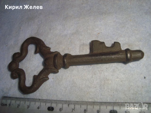 СТАРИНЕН ОГРОМЕН КЛЮЧ за ПОРТА от КОВАНО ЖЕЛЯЗО РЯДЪК за КОЛЕКЦИЯ БИТОВ КЪТ МЕХАНА 17622, снимка 5 - Антикварни и старинни предмети - 38108162