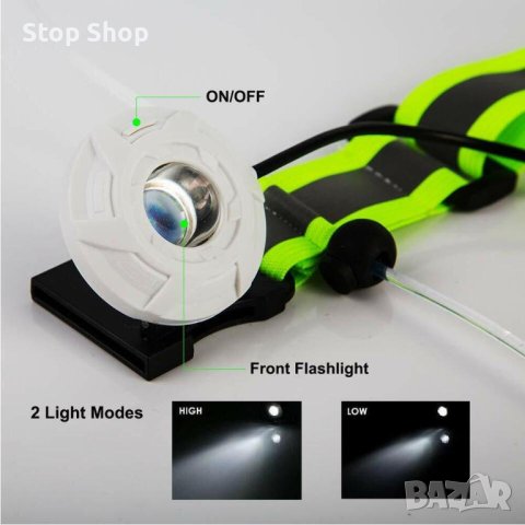 LED жилетка за бягане USB акумулаторна светлоотразителна жилетка за безопасност, снимка 5 - Аксесоари за велосипеди - 42419874