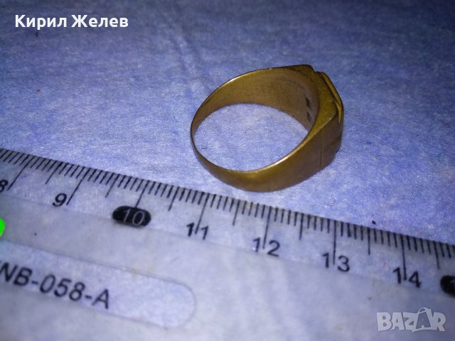 СТАР РУМЪНСКИ РЕТРО ПРЪСТЕН с ПЕЧАТИ 14К и 585 МЕСИНГОВА СПЛАВ РЪЧНА ИЗРАБОТКА За КОЛЕКЦИЯ 21945, снимка 9 - Антикварни и старинни предмети - 40684992