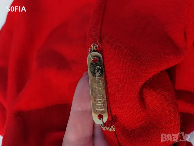 Elda Varney норка с алено червена мерино вълна, снимка 5 - Шалове - 48944051