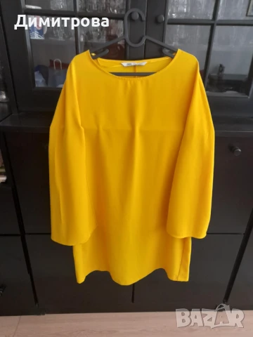 Дамска жълта рокля, туника Zara, размер М