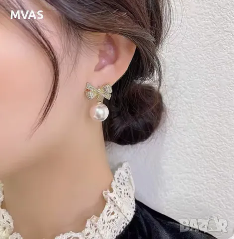 Нови Коледни обеци топки бели Коледно парти обици, снимка 2 - Обеци - 48205883