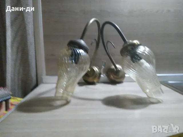 Месингови аплици лампи за стена , снимка 3 - Антикварни и старинни предмети - 48788154