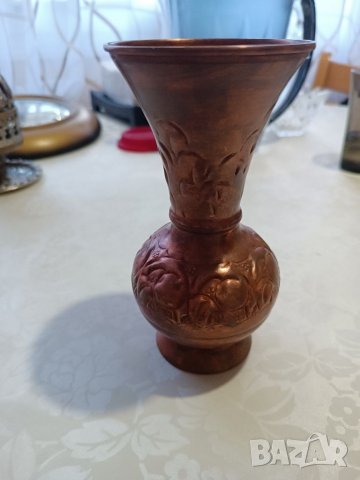 Стара ръчно изработена медна ваза, снимка 3 - Антикварни и старинни предмети - 39553847