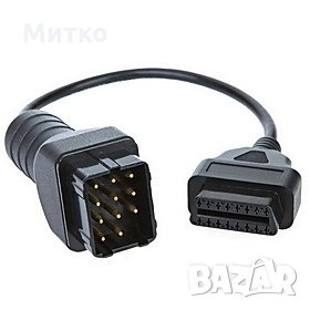 Кабел преходник renault 12 pin към OBD2, снимка 1 - Аксесоари и консумативи - 30698428