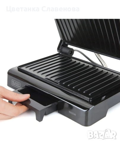 Електрическа скара Black&Decker BXGR1000E, 1000W, Черен, снимка 3 - Скари - 54041787