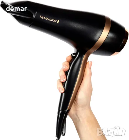 Сешоар Remington подаръчен комплект с концентратор и дифузер, керамичен, йонен, чанта, 2000 W, черен, снимка 4 - Сешоари - 47710020