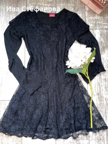 Черна елегантна дантелена парти рокля , снимка 3 - Рокли - 38832003