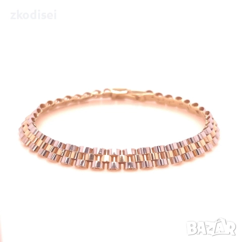 Златна мъжка гривна Rolex 10,10гр. 19,5см. 14кр. проба:585 модел:34597-1, снимка 3 - Гривни - 52533766