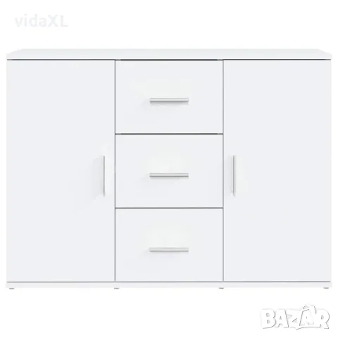 vidaXL Сайдборд, бял, 91x29,5x65 см, инженерно дърво, снимка 6 - Бюфети - 56147955
