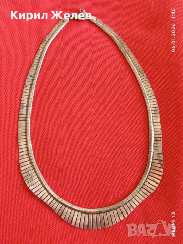 Винтидж сребърно колие тип яка стил КЛЕОПАТРА ювелирна изработка 52388, снимка 6 - Колиета, медальони, синджири - 53004436