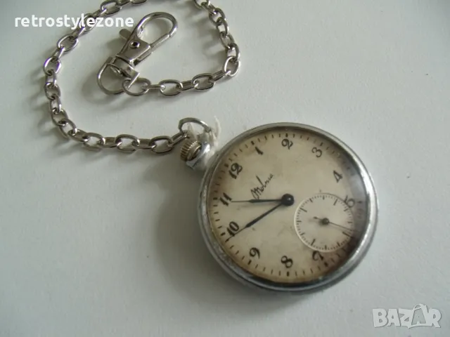 № 8056 стар джобен часовник - Molnia   - механичен  - работещ / профилактиран /  - соц.период / СССР