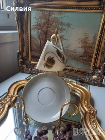 Малка чаша за кафе с чинийка, снимка 4 - Колекции - 52368755