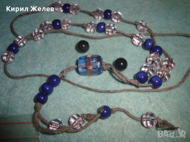 СТАРА ДАМСКА БРОЕНИЦА от ЦВЕТНО ВЕНЕЦИАНСКО СТЪКЛО МУРАНО и ФАСЕТИРАНИ КРИСТАЛЧЕТА 25543, снимка 3 - Антикварни и старинни предмети - 35574360