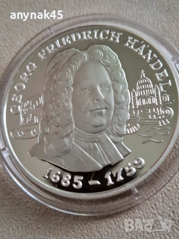 Сребро 10 динера 1998г. Андора