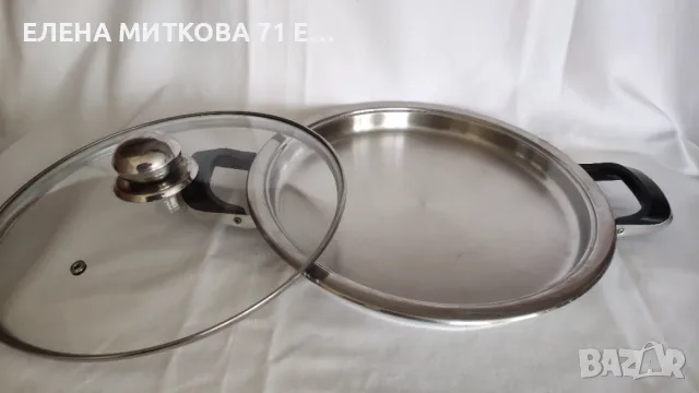 АМС масивен голям плитък тиган топ състояние+подарък капак, снимка 3 - Съдове за готвене - 49552593
