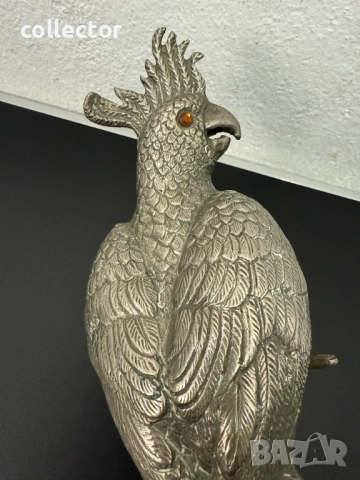 Бронзова фигура / скулптура на папагал - Какаду. №7694, снимка 5 - Антикварни и старинни предмети - 52686989