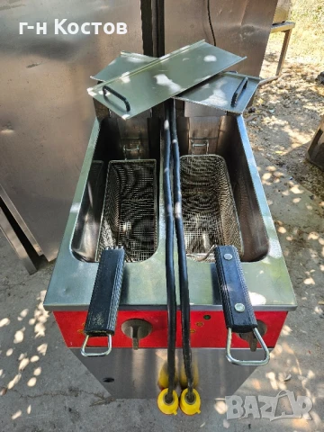 Фритюрник на база професионален на ток трифазен Мощен 2х6kw. 2х10 литра втора употреба , снимка 7 - Обзавеждане на кухня - 50909118