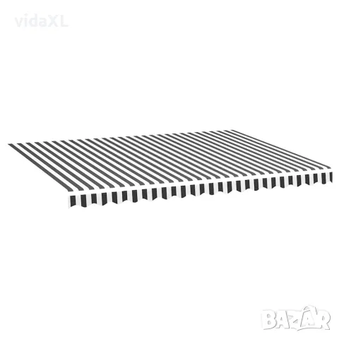 vidaXL Резервен плат за тента, антрацит и бяло, 400x300 см, полиестер