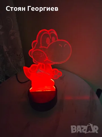 3D LED нощна лампа с герои от Super Mario, включваща акрилни фигури и дистанционно управление, снимка 3 - Настолни лампи - 55772877