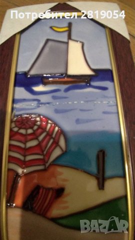 Две керамични пана картина диптих, снимка 3 - Пана - 38399849