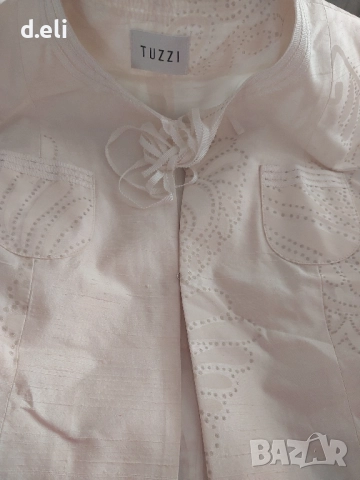 TUZZI Size M 100% Коприна Ново бяло сако