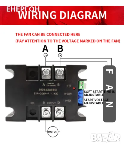 Модул за плавен старт Софтстартер 4KW 220v soft start помпа двигатели , снимка 4 - Друга електроника - 47963514