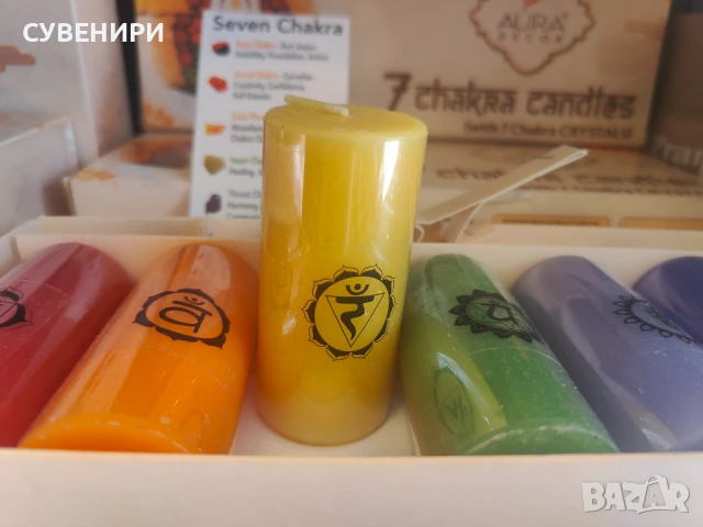 Комплект свещи с 7те чакри, снимка 2 - Други - 51365260