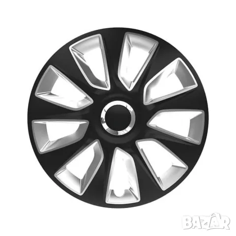 Тасове Versaco Stratos RC за 16'' джанти, черно-сребристи, комплект от 4 броя
