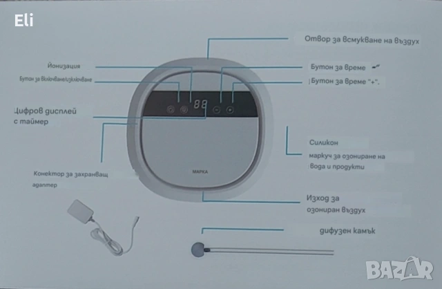 Професионален домашен озонатор за въздух, вода и храна, снимка 3 - Овлажнители и пречистватели за въздух - 53946872