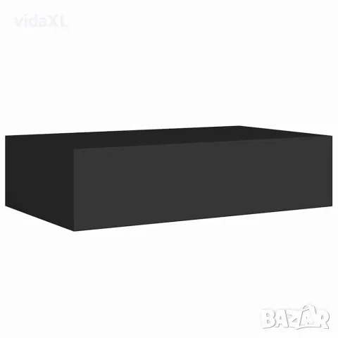 vidaXL Стенни рафтове с чекмеджета, 2 бр, черни, 40x23,5x10 см, МДФ, снимка 6 - Етажерки - 56146943