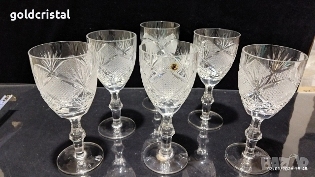 кристални чаши за вино , снимка 5 - Антикварни и старинни предмети - 52968690