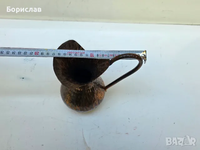 Медна кована кана , снимка 5 - Антикварни и старинни предмети - 56377962
