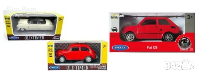 Колекционерска метална количка FIAT 600 / FIAT 126 / Ретро количка 1953 CHEVROLET BEL AIR / WELLY