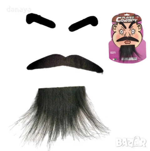 1144 Комплект изкуствена брада и вежди за дегизиране парти аксесоари, снимка 3 - Други - 47676367