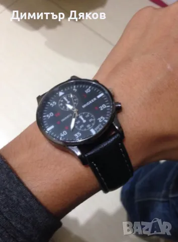 Спортно-елегантен мъжки часовник с к. каишка и кварцов механизъм "Черен цифреблат - черна каишка / ч, снимка 3 - Мъжки - 48267094