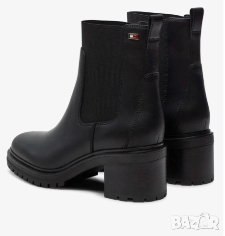 TOMMY HILFIGER Емайлирани кожени боти/ ботуши Челси с флаг номер 42, снимка 3 - Дамски боти - 52497110
