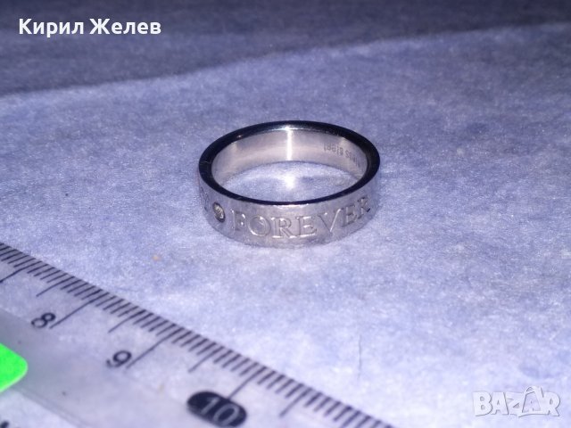 HAPPY FOREVER МОДЕН АРТ ПРЪСТЕН Тип ХАЛКА МАРКИРАНА БЛАГОРОДНА СТОМАНА с ФАСЕТИРАН ЦИРКОН 36972, снимка 7 - Пръстени - 39728780